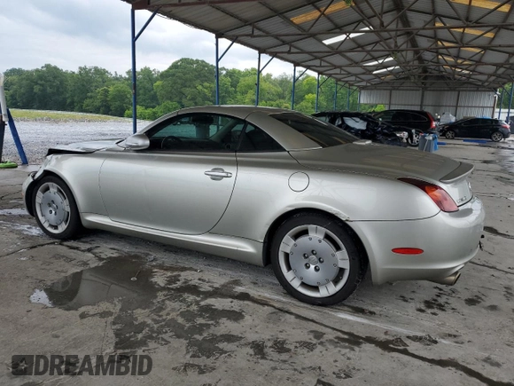 2002 Lexus SC 430 with VIN JTHFN48Y220017266, listed as a Copart auction lot 59598535 with 159,857 mi miles and Salvage title. Bid and sale history available at DreamBid. Image 2.