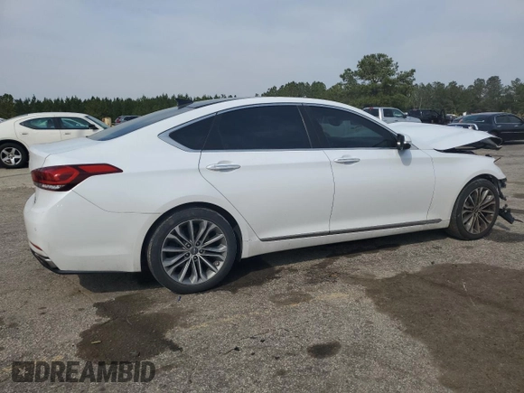 2017 Genesis G80 3.8L z VIN KMHGN4JE5HU192694, wystawiony jako Copart lot #48875045 z przebiegiem 141 416 mil mil oraz Szkody całkowita. Historia ofert i sprzedaży dostępna na DreamBid. Obrazek 3.