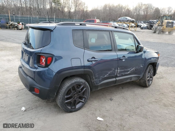 2021 Jeep Renegade Latitude with VIN ZACNJDBBXMPM91733, listed as a Copart auction lot 50774025 with 7,647 mi miles and Salvage Title. Bid and sale history available at carsss.com. Image 3.