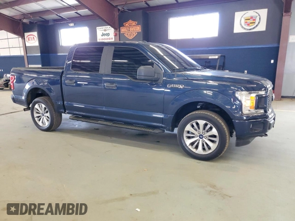 2018 Ford F-150 XL with VIN 1FTEW1E54JFC75495, listed as a Copart auction lot 55773705 with 156,324 mi miles and Clean Title. Bid and sale history available at DreamBid. Image 4.