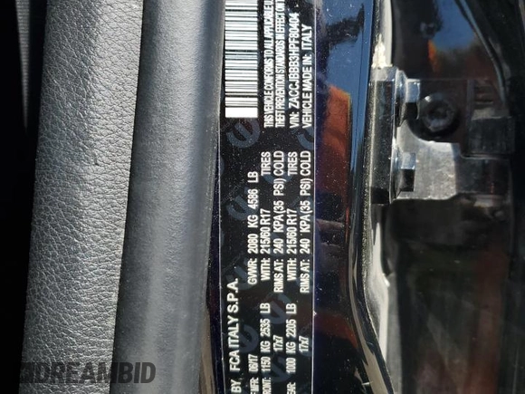 2017 Jeep Renegade Altitude with VIN ZACCJBBB3HPF80404, listed as a Copart auction lot 52114865 with 155,068 mi miles and Salvage title. Bid and sale history available at DreamBid. Image 12.