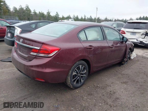 2015 Honda Civic EX with VIN 2HGFB2F85FH503798, listed as a IAAI auction lot 42019022 with 151,109 mi miles and . Bid and sale history available at carsss.com. Image 4.