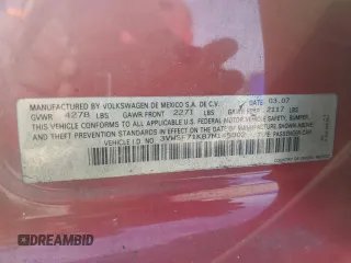 2007 Volkswagen Jetta 2.5 z VIN 3VWSF71K87M145002, wystawiony jako Copart lot #43320195 z przebiegiem 222 363 mil mil oraz Szkoda całkowita • Salvage title. Historia ofert i sprzedaży dostępna na DreamBid. Obrazek 12.