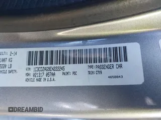 2014 Dodge Avenger SE with VIN 1C3CDZAG9EN222245, listed as a IAAI auction lot 41624596 with 123,890 mi miles and . Bid and sale history available at DreamBid. Image 9.