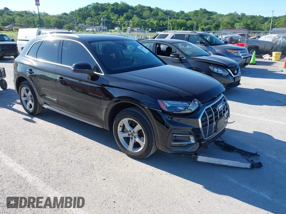 2021 Audi Q5 Premium z VIN WA1AAAFY9M2076387, wystawiony jako IAAI lot #42303925 z przebiegiem 46 954 mil mil oraz . Historia ofert i sprzedaży dostępna na DreamBid. Obrazek 1.