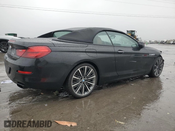 2016 BMW 6 Series 650i with VIN WBA6F5C5XGD996596, listed as a Copart auction lot 43381755 with 56,593 mi miles and Salvage Title. Bid and sale history available at carsss.com. Image 3.