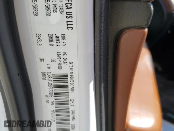 2015 Jeep Grand Cherokee Summit with VIN 1C4RJFJM3FC731831, listed as a Copart auction lot 66570534 with 230,193 mi miles and Clean title. Bid and sale history available at DreamBid. Image 12.