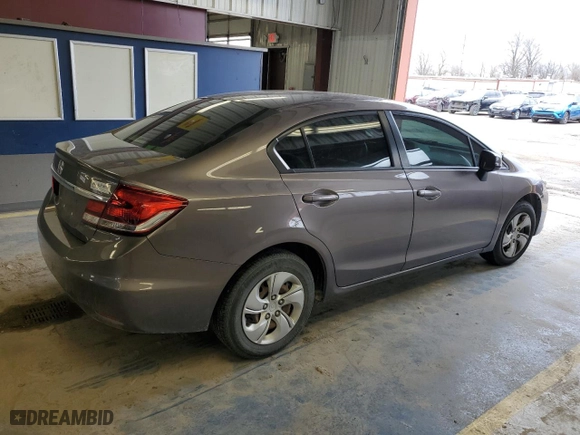2013 Honda Civic Sdn LX with VIN 19XFB2F50DE096096, listed as a Copart auction lot 49774385 with 110,874 mi miles and Salvage Title. Bid and sale history available at carsss.com. Image 3.