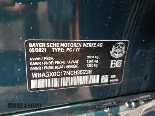 2022 BMW 8 Series with VIN WBAGX0C17NCH35238, listed as a Copart auction lot 81985204 with Not provided miles and Clean title. Bid and sale history available at DreamBid. Image 13.