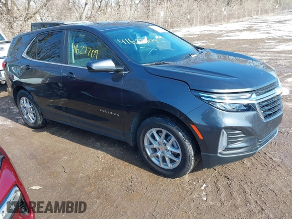 2023 Chevrolet Equinox LT with VIN 3GNAXTEG1PS191560, listed as a IAAI auction lot 41627709 with 10,914 mi miles and . Bid and sale history available at DreamBid. Image 1.