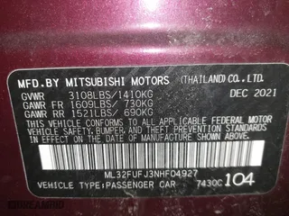 2022 Mitsubishi Mirage G4 ES with VIN ML32FUFJ3NHF04927, listed as a IAAI auction lot 41675838 with 28,730 mi miles. Bid and sale history available at carsss.com. Image 9.
