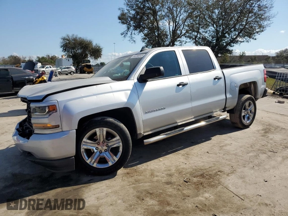 2018 Chevrolet Silverado 1500 Custom with VIN 3GCPCPEH4JG271380, listed as a Copart auction lot 44396945 with 156,074 mi miles and Salvage Title. Bid and sale history available at DreamBid. Image 1.