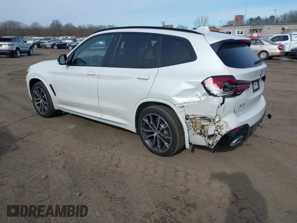 2022 BMW X3 xDrive30i with VIN 5UX53DP0XN9K46338, listed as a IAAI auction lot 41590856 with 12,163 mi miles and . Bid and sale history available at DreamBid. Image 3.
