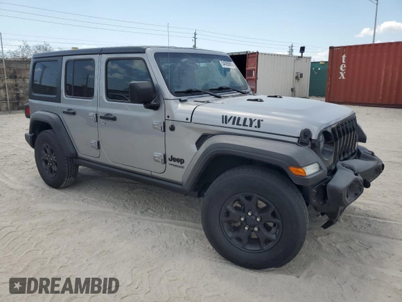 2020 Jeep Wrangler Unlimited Willys with VIN 1C4HJXDG7LW186671, listed as a Copart auction lot 54090865 with 67,882 mi miles and Salvage title. Bid and sale history available at DreamBid. Image 4.
