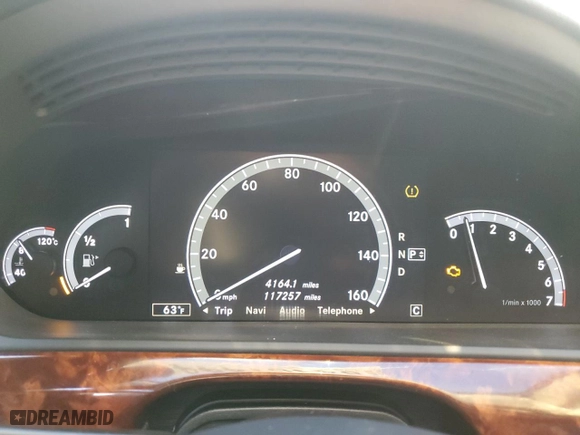 2010 Mercedes-Benz S-Class S 550 with VIN WDDNG7BB3AA311027, listed as a Copart auction lot 84107444 with 117,257 mi miles and Salvage Title. Bid and sale history available at carsss.com. Image 9.