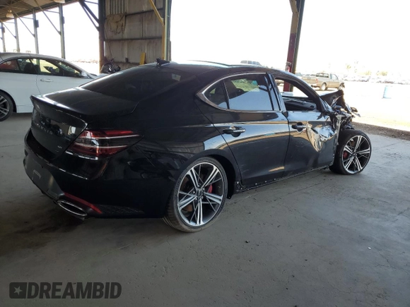 2024 Genesis G70 Sport Advanced with VIN KMTG54SE5RU139337, listed as a Copart auction lot 57085735 with 1,290 mi miles and Salvage Title. Bid and sale history available at DreamBid. Image 3.