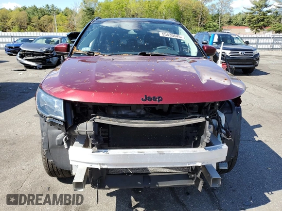 2021 Jeep Compass Altitude with VIN 3C4NJDBB8MT557658, listed as a Copart auction lot 55430545 with 53,691 mi miles and Salvage title. Bid and sale history available at DreamBid. Image 5.