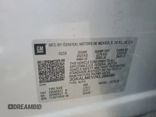 2019 GMC Terrain SLE with VIN 3GKALMEV2KL288086, listed as a Copart auction lot 79046624 with 71,439 mi miles and Salvage Title. Bid and sale history available at DreamBid. Image 12.