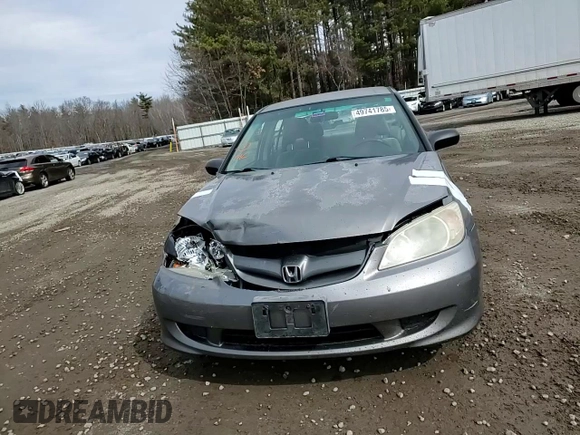 2004 Honda Civic LX with VIN 2HGES16594H615805, listed as a Copart auction lot 49741785 with 194,216 mi miles and Salvage Title. Bid and sale history available at carsss.com. Image 10.