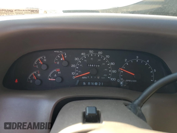 1999 Ford F-250 XL with VIN 1FTNX21L7XED97757, listed as a Copart auction lot 42296985 with 168,728 mi miles and Salvage title. Bid and sale history available at DreamBid. Image 9.