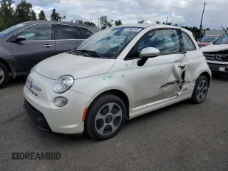 2017 FIAT 500e with VIN 3C3CFFGE6HT609161, listed as a Copart auction lot 59998255 with 63,366 mi miles and Salvage title. Bid and sale history available at DreamBid. Image 1.