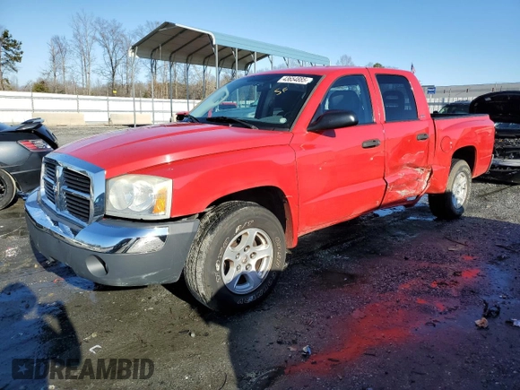 2005 Dodge Dakota SLT with VIN 1D7HE48N85S365376, listed as a Copart auction lot 43654885 with 182,708 mi miles and Salvage Title. Bid and sale history available at DreamBid. Image 1.