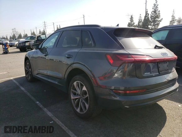2021 Audi e-tron Premium Plus with VIN WA1LAAGE4MB027773, listed as a Copart auction lot 50399543 with 22,734 mi miles. Bid and sale history available at carsss.com. Image 2.