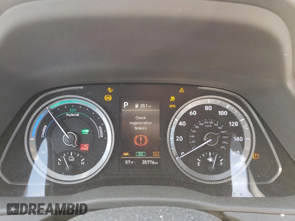 2020 Hyundai Sonata Hybrid Blue with VIN KMHL24JJ1LA009614, listed as a Copart auction lot 48516895 with 35,776 mi miles and Salvage Title. Bid and sale history available at carsss.com. Image 9.
