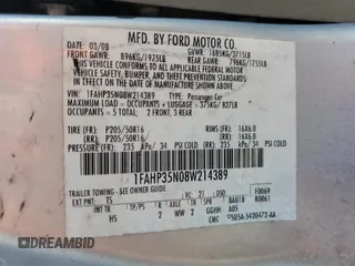2008 Ford Focus SE with VIN 1FAHP35N08W214389, listed as a Copart auction lot 49885965 with 143,268 mi miles and Salvage Title. Bid and sale history available at DreamBid. Image 13.