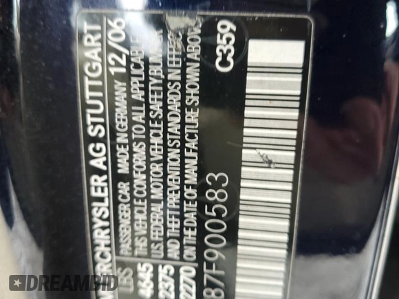 2007 Mercedes-Benz C 280 Luxury z VIN WDBRF92H87F900583, wystawiony jako Copart lot #84781174 z przebiegiem 164 003 mil mil oraz Czysty tytuł • Clean title. Historia ofert i sprzedaży dostępna na DreamBid. Obrazek 12.