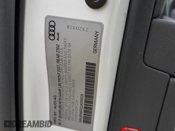 2018 Audi A4 Premium с VIN WAUKMAF42JA009028, выставлен на аукционе Copart как лот 58142264 с пробегом 66 206 миль миль и Списание • Salvage title. История ставок и продаж доступна на DreamBid. Изображение 12.
