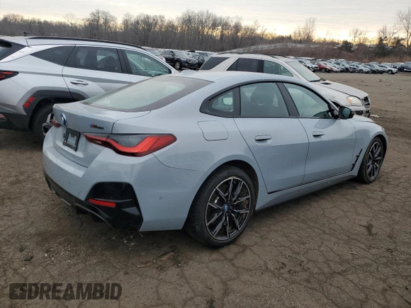 2024 BMW i4 M50 z VIN WBY33AW04RFR97434, wystawiony jako Copart lot #88290805 z przebiegiem 11 355 mil mil oraz Szkoda całkowita • Salvage title. Historia ofert i sprzedaży dostępna na DreamBid. Obrazek 3.