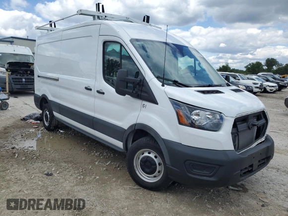 2023 Ford Transit Cargo with VIN 1FTBR1C83PKA24362, listed as a Copart auction lot 58766595 with 7,047 mi miles and Salvage title. Bid and sale history available at DreamBid. Image 4.