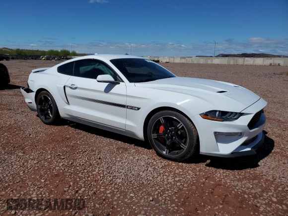 2021 Ford Mustang GT with VIN 1FA6P8CF9M5146397, listed as a Copart auction lot 58664255 with 19,236 mi miles and Salvage title. Bid and sale history available at DreamBid. Image 4.