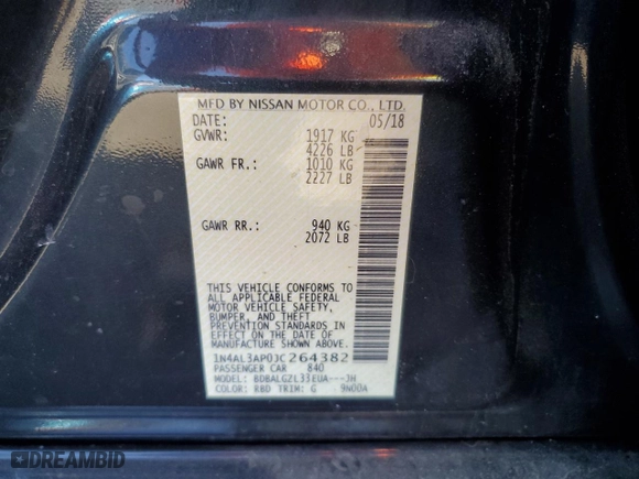 2018 Nissan Altima 2.5 S with VIN 1N4AL3AP0JC264382, listed as a Copart auction lot 76521754 with 176,712 mi miles and Salvage Title. Bid and sale history available at carsss.com. Image 14.