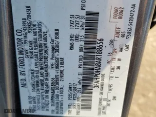2010 Ford Fusion SE with VIN 3FAHP0HA8AR188656, listed as a Copart auction lot 53207955 with 222,949 mi miles and Clean Title. Bid and sale history available at carsss.com. Image 12.