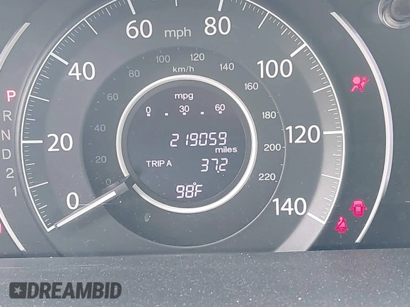 2012 Honda CR-V EX-L with VIN 5J6RM4H75CL009746, listed as a IAAI auction lot 42646060 with 219,059 mi miles and . Bid and sale history available at DreamBid. Image 15.