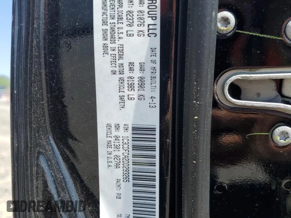 2013 Dodge Dart Limited with VIN 1C3CDFCA2DD293265, listed as a Copart auction lot 55633745 with 96,380 mi miles and Salvage title. Bid and sale history available at DreamBid. Image 13.