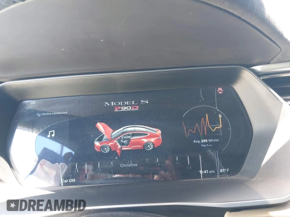 2016 Tesla Model S 90D with VIN 5YJSA1E48GF144821, listed as a IAAI auction lot 42206473 with 129,624 mi miles and . Bid and sale history available at DreamBid. Image 7.