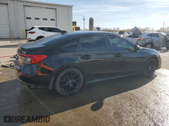 2022 Honda Civic Sedan Sport with VIN 2HGFE2F54NH539526, listed as a Copart auction lot 49782905 with 67,071 mi miles and Salvage Title. Bid and sale history available at carsss.com. Image 3.