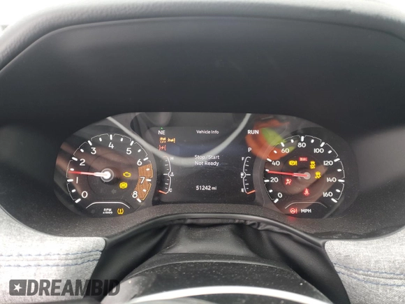 2022 Jeep Compass Altitude with VIN 3C4NJDBB1NT222808, listed as a Copart auction lot 45980745 with 51,242 mi miles and Salvage Title. Bid and sale history available at carsss.com. Image 9.