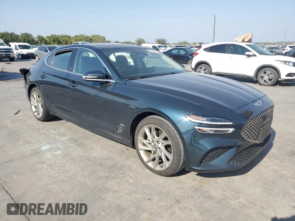 2022 Genesis G70 2.0T with VIN KMTG34TA1NU094232, listed as a Copart auction lot 67661714 with 43,350 mi miles and Salvage Title. Bid and sale history available at carsss.com. Image 4.