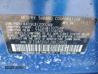 2018 Subaru WRX Limited with VIN JF1VA1F67J9822091, listed as a IAAI auction lot 41632593 with 143,840 mi miles and . Bid and sale history available at DreamBid. Image 9.
