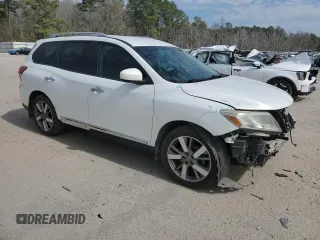 2014 Nissan Pathfinder Platinum with VIN 5N1AR2MNXEC679465, listed as a Copart auction lot 46232425 with 225,699 mi miles and Salvage title. Bid and sale history available at DreamBid. Image 4.