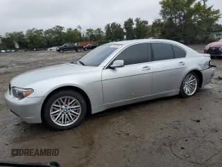 2004 BMW 7 Series 745i with VIN WBAGL634X4DP70421, listed as a Copart auction lot 73309744 with 123,457 mi miles and Salvage Title. Bid and sale history available at carsss.com. Image 1.