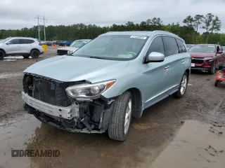 2013 Infiniti JX35 with VIN 5N1AL0MN8DC343737, listed as a Copart auction lot 51058045 with 158,331 mi miles and Salvage Title. Bid and sale history available at carsss.com. Image 1.