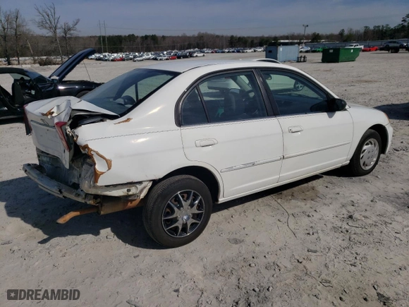 2001 Honda Civic LX with VIN 1HGES165X1L016068, listed as a Copart auction lot 47646545 with 227,257 mi miles and Salvage Title. Bid and sale history available at carsss.com. Image 3.