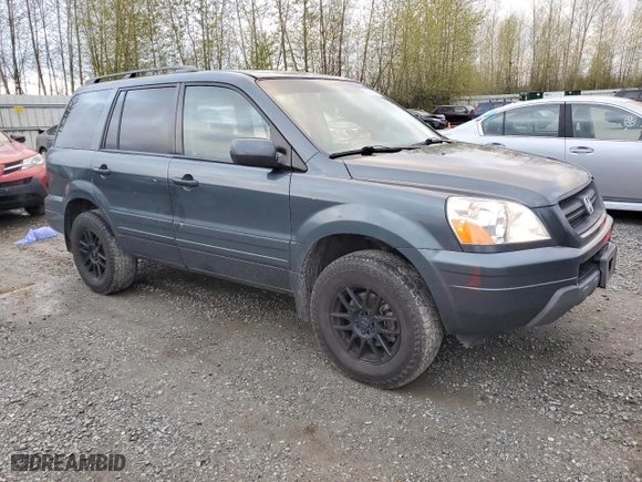 2004 Honda Pilot EX with VIN 2HKYF18604H548587, listed as a Copart auction lot 52141915 with 214,000 mi miles and Salvage Title. Bid and sale history available at carsss.com. Image 4.