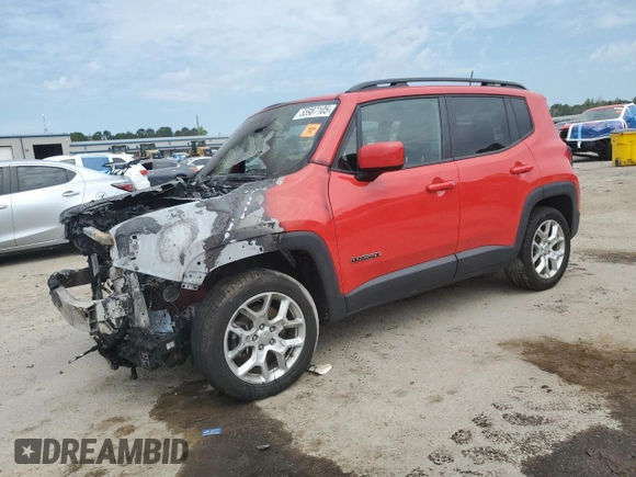 2018 Jeep Renegade Latitude with VIN ZACCJABB0JPH97800, listed as a Copart auction lot 55987105 with Not provided miles and Salvage title. Bid and sale history available at DreamBid. Image 1.