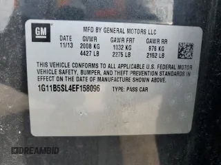 2014 Chevrolet Malibu LS with VIN 1G11B5SL4EF158096, listed as a Copart auction lot 55339385 with 176,201 mi miles and Salvage Title. Bid and sale history available at DreamBid. Image 12.